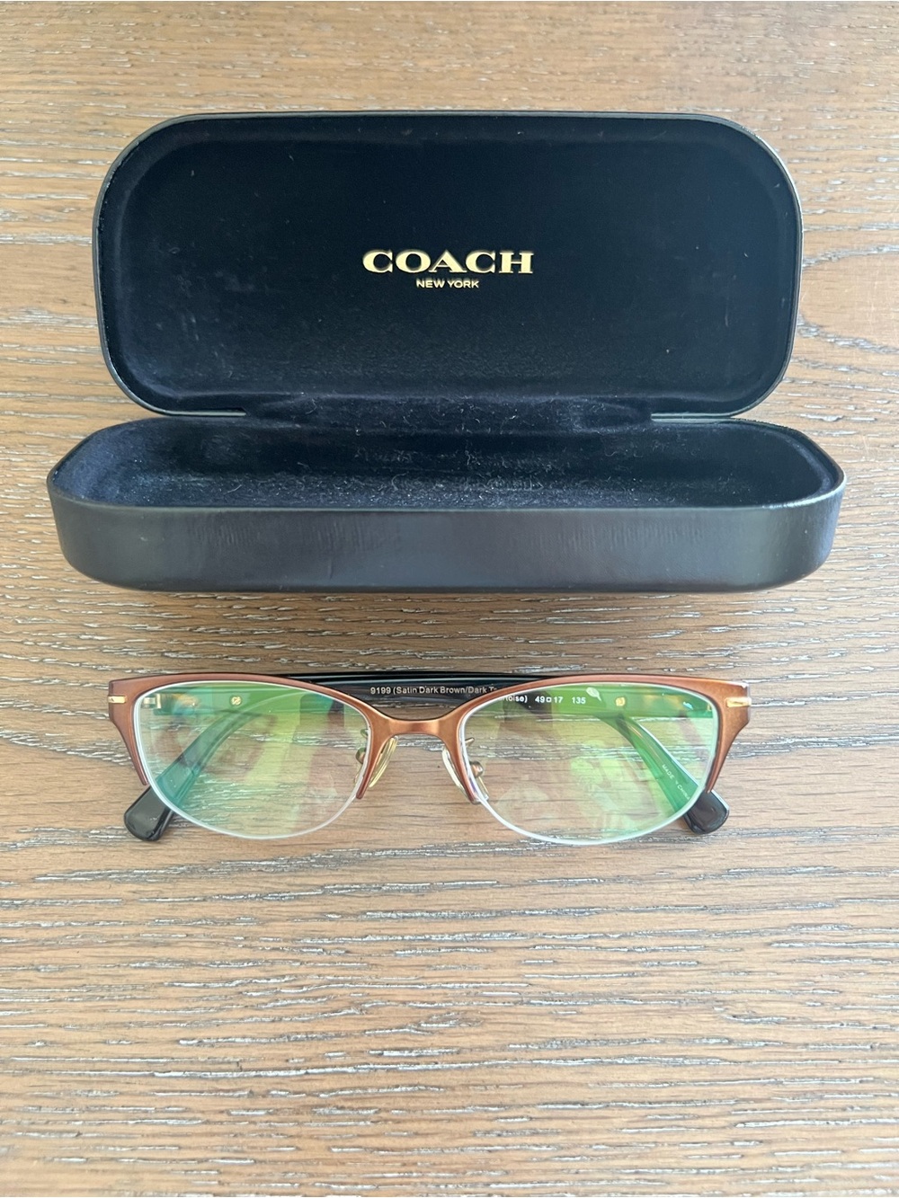 COACH Jackie Women's Brown Tortoiseshell Eyeglasses Case PRESCRIPTION UNKNOWN